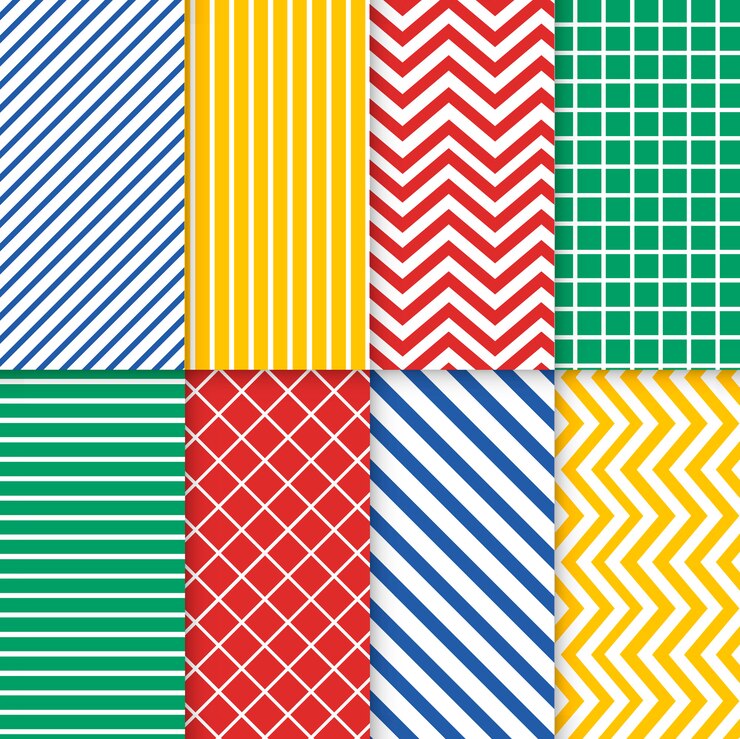 Gratis Vektor colorful mixed seamless pattern vector set