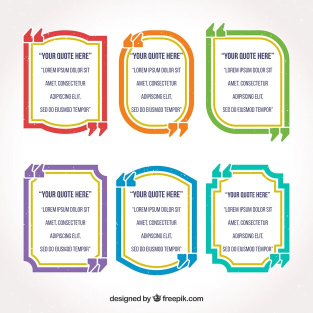 colorful pack of quote templates