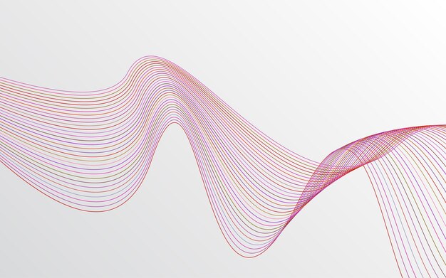 colorful shiny wave with lines curved wavy line smooth stripe design element