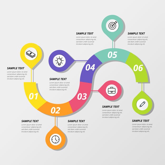 colorful steps infographic