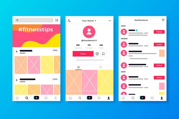 Colorful tiktok interface