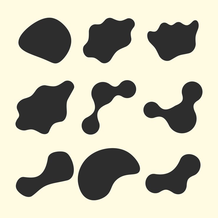 Gratis Vektor colourful abstract shapes fluid hand drawn organic shapes vector shape creative element
