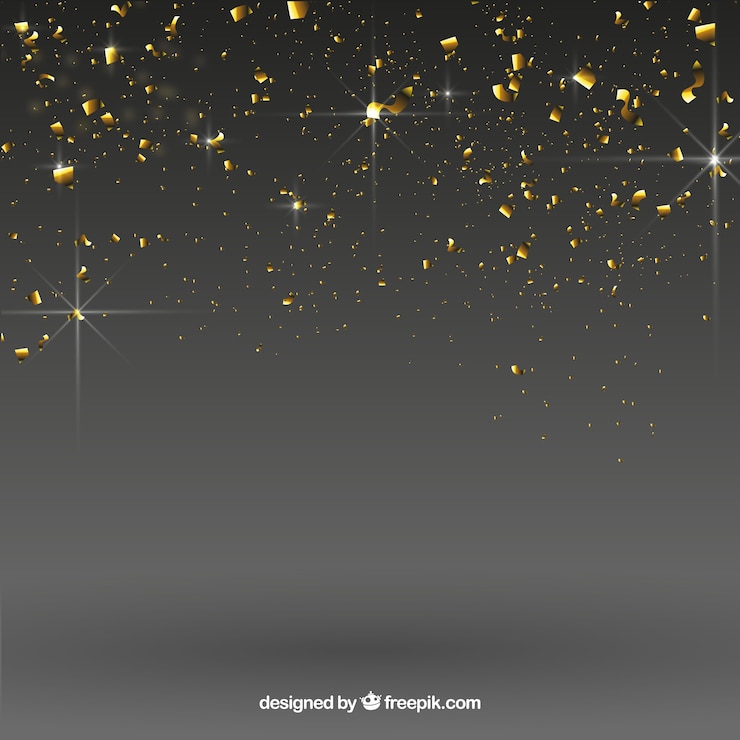 Gratis Vektor confetti background in golden style