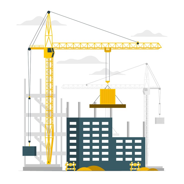Gratis Vektor construction crane concept illustration