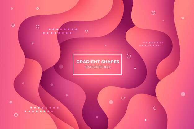 Coral gradient shapes background