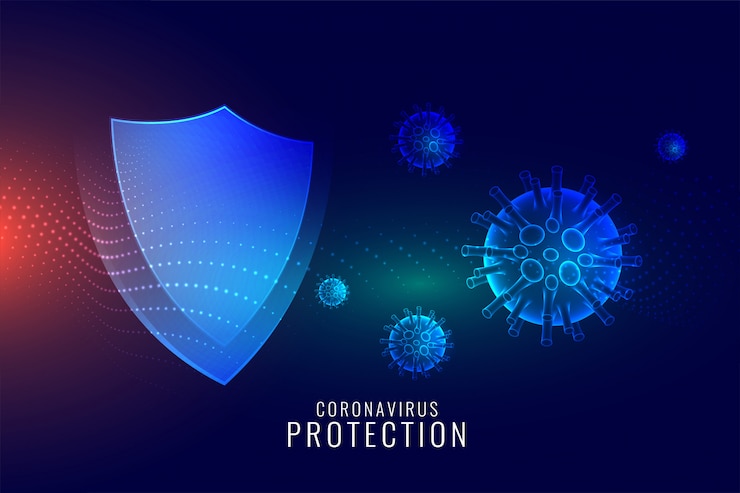 Gratis Vektor coronavirus beskyttelsesskjold for godt immunforsvar