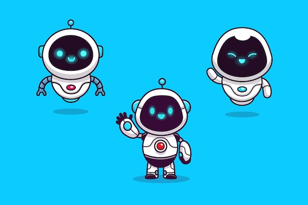 Cute Robot Character Vector Design Illustrations Pack