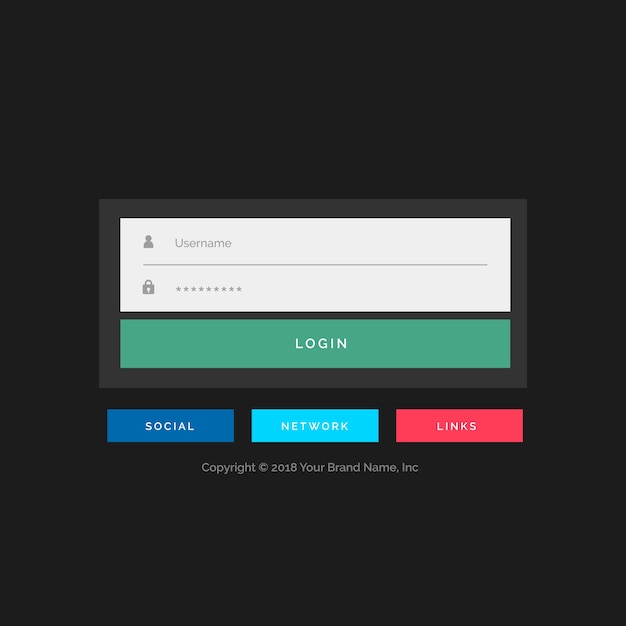 Dark creative login form template