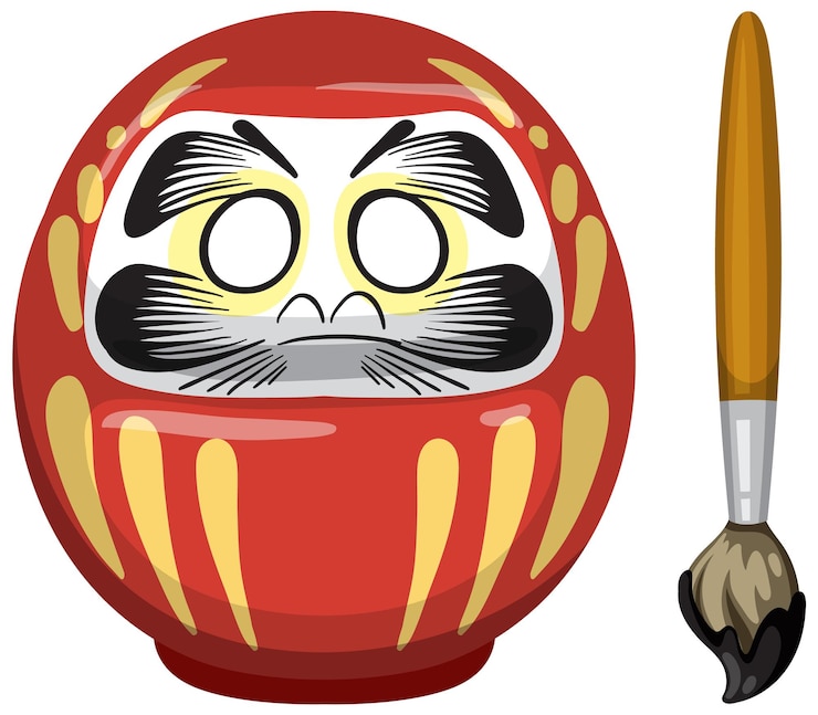 Gratis Vektor daruma japanese wish doll