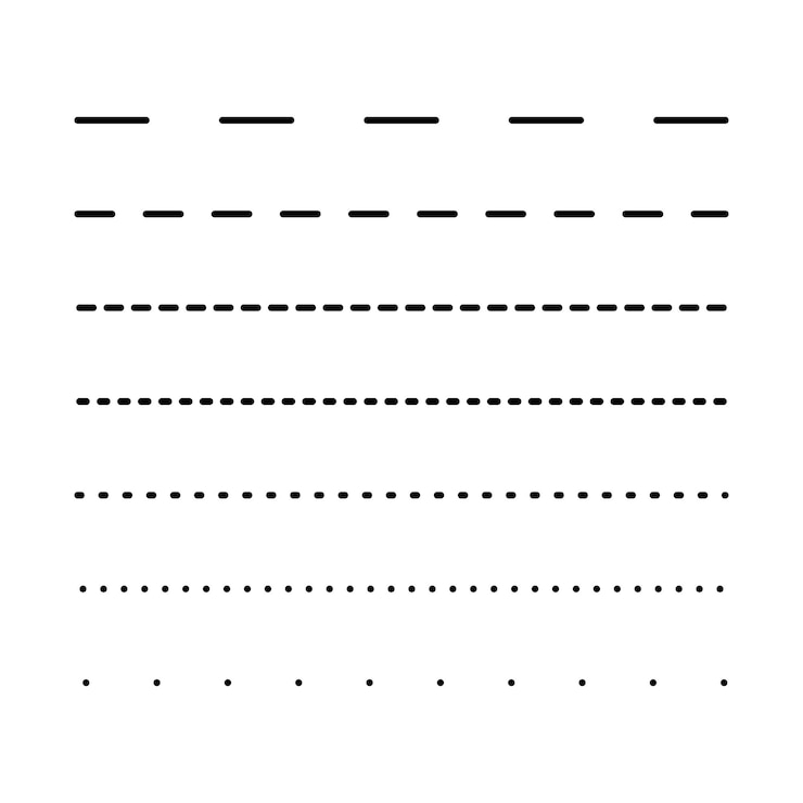 Gratis Vektor dashed lines set