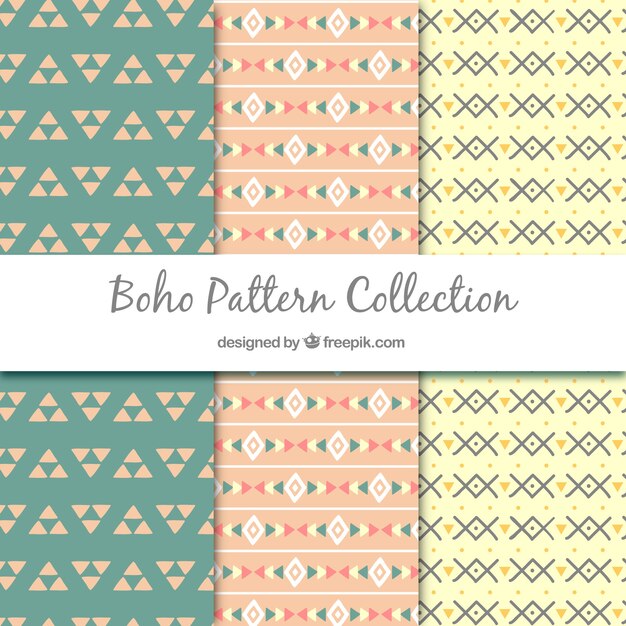 Decorative patterns with abstract forms in flat design