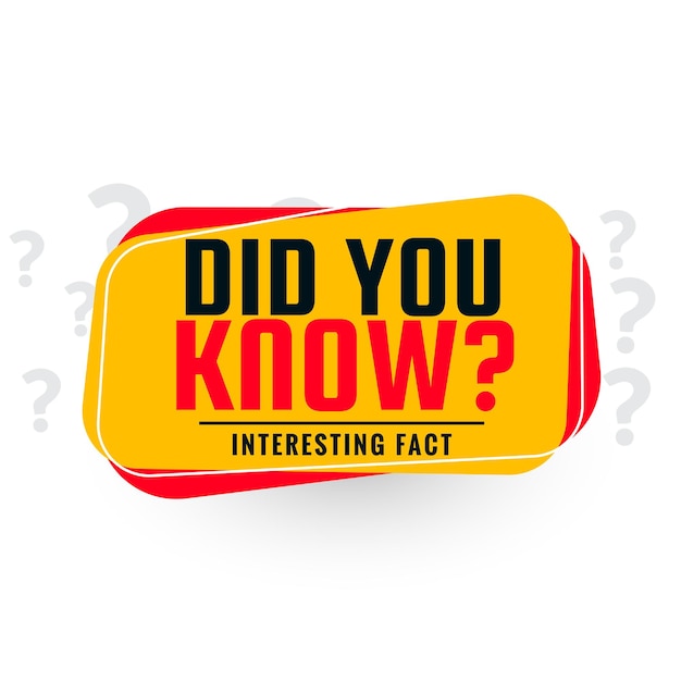 did your know information background think and ask interesting fact
