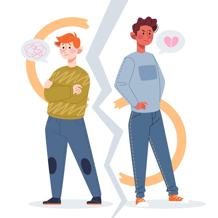 Gratis Vektor divorce breakup concept