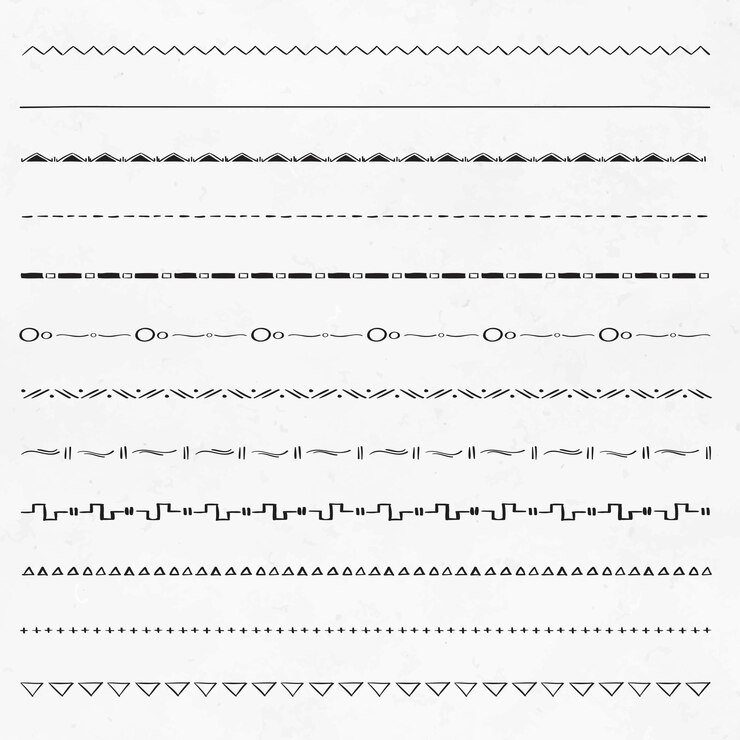 Gratis Vektor doodle hand drawn divider vector boho style set