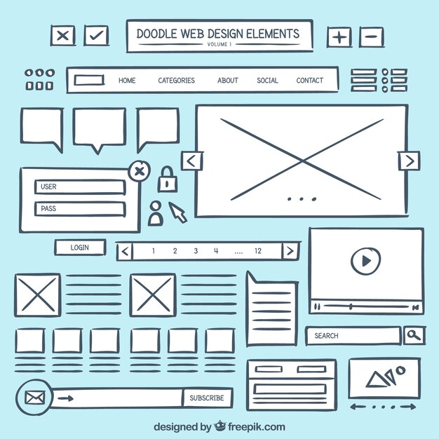 Doodle web element collection