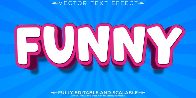 Editable text effect cartoon 3d kid and funny font style