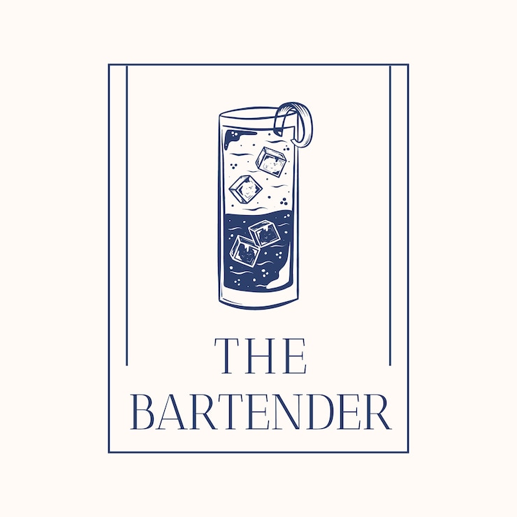 Gratis Vektor elegant hand drawn the bartender logo