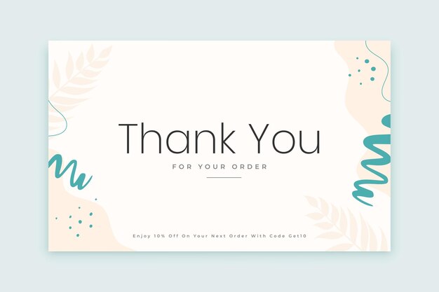 elegant simple thank you for your order template design