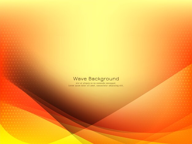 Elegant wave design bright yellow background  