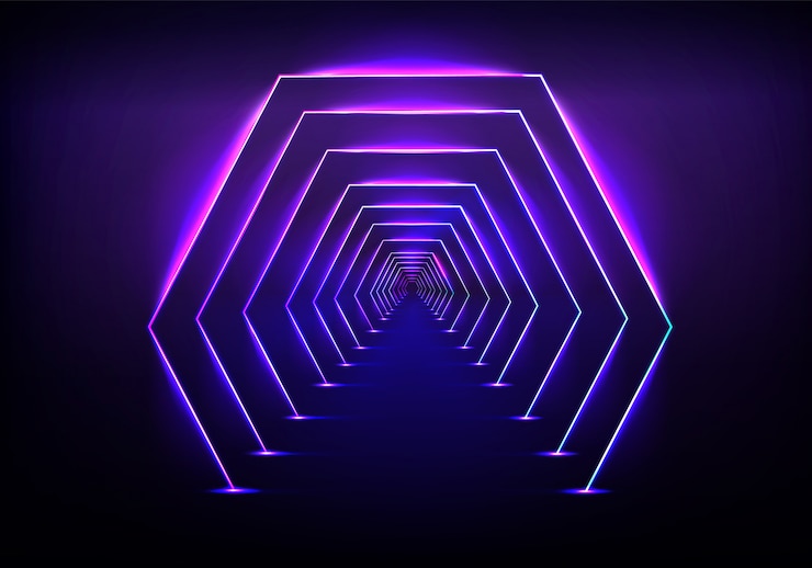 Gratis Vektor endless tunnel optical illusion