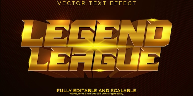 esport legend text effect editable game and gold text style
