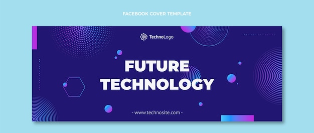 Facebook cover med gradient-halvtone-teknologi