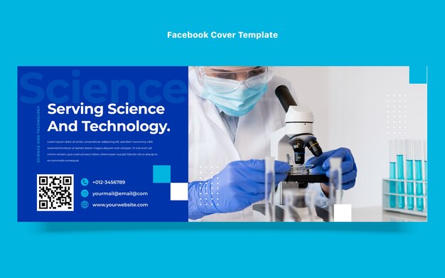 Facebook-cover om videnskab i fladt design