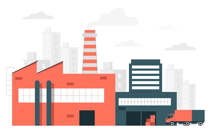 Gratis Vektor factory concept illustration
