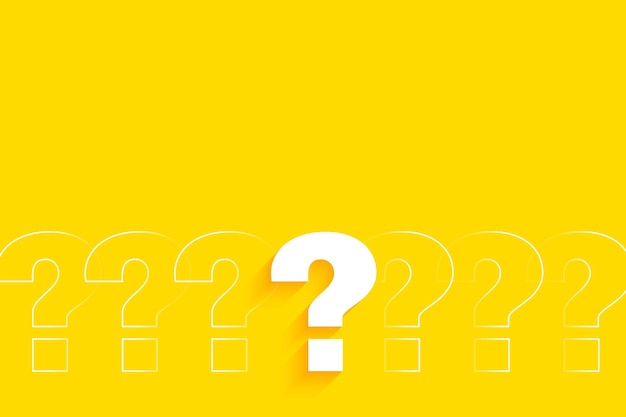 faq question mark sign on yellow background for queries and ideas