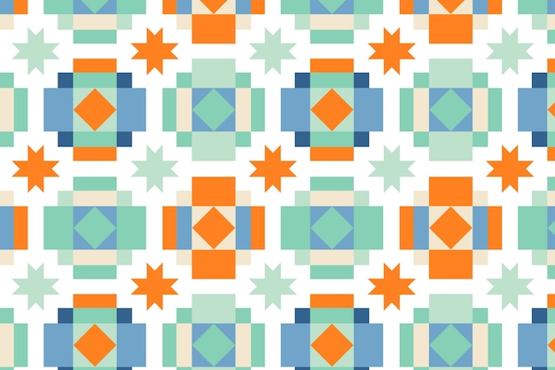 Färgglatt geometriskt mönster i platt design