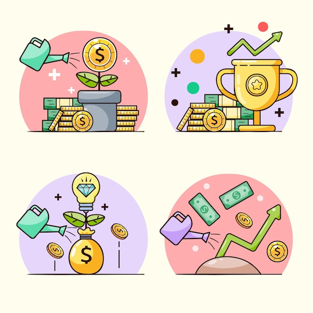 Finance icons Money Management Business Icons money signs