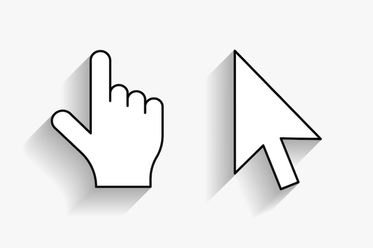 Gratis Vektor flad 3d-musemarkør og -peger design