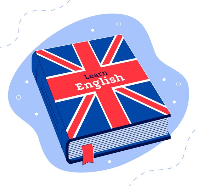 Flad design engelsk skole illustration