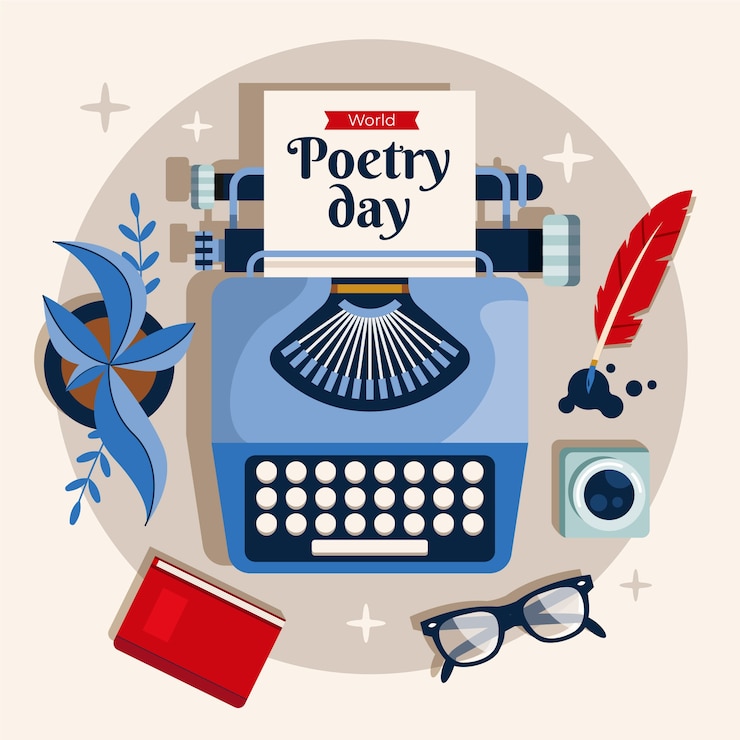 Gratis Vektor flad illustration af verdens poesidag