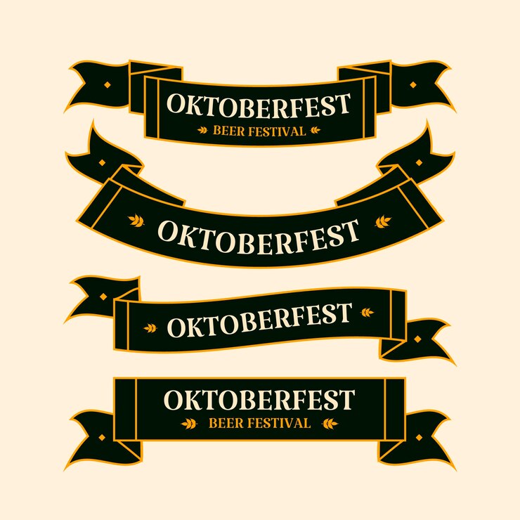 Gratis Vektor flad oktoberfest-båndkollektion