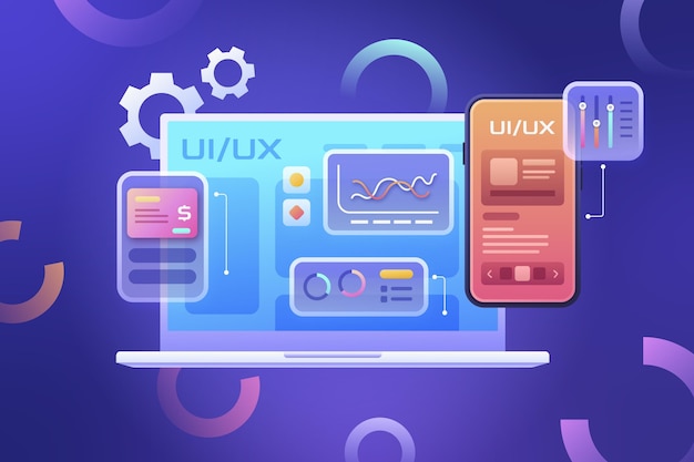 Fladt design UI og UX baggrund