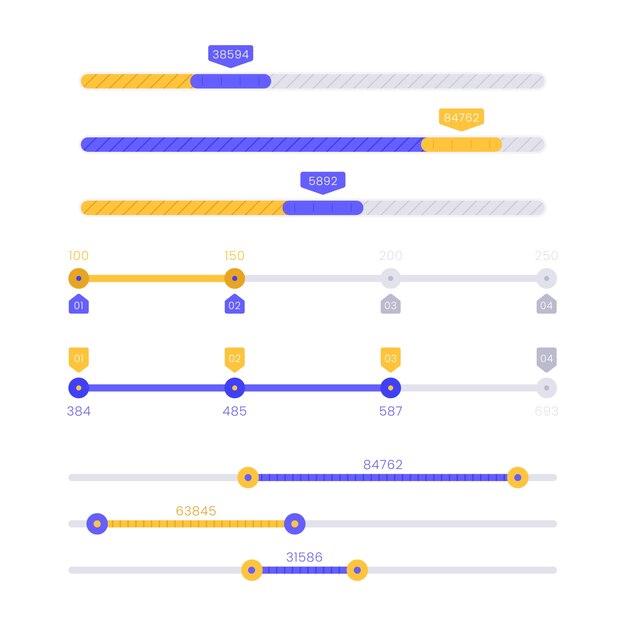Fladt design UI-skyderkollektion
