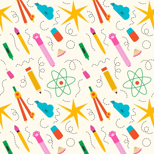 Fladt mønsterdesign til skolestart