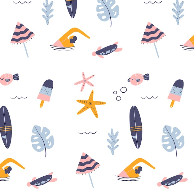 Fladt sommermønsterdesign
