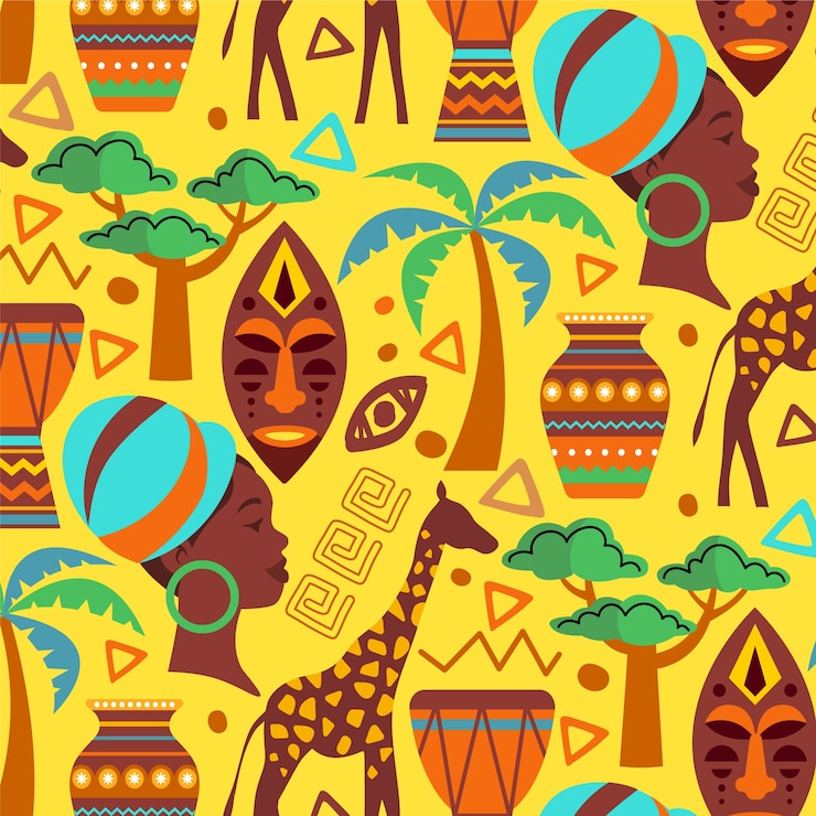 Gratis Vektor flat african pattern design