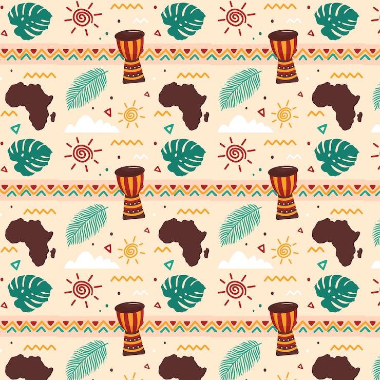 Gratis Vektor flat african pattern design