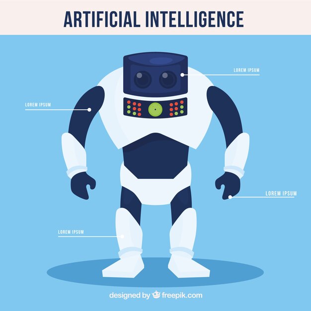flat artificial intelligence background