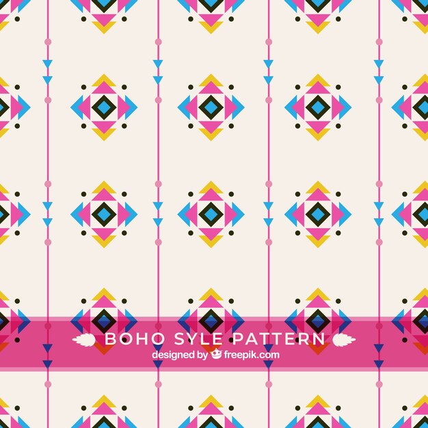 flat boho pattern with geometric design
