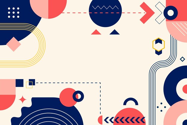 flat design abstract background with colorful shapes