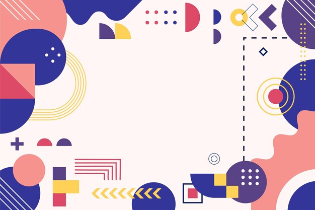 flat design abstract background with colorful shapes