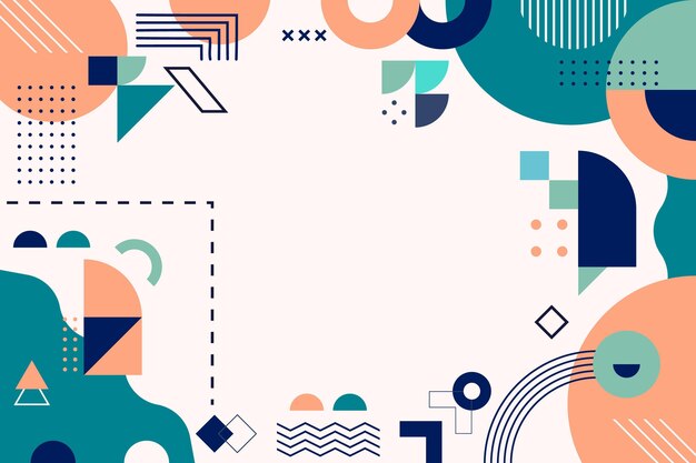 flat design abstract background with colorful shapes