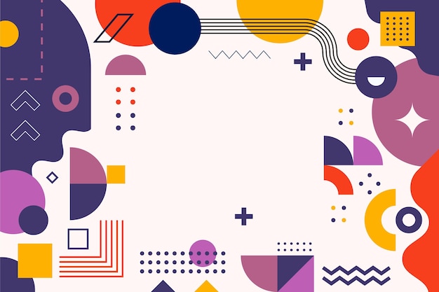 flat design abstract background with colorful shapes