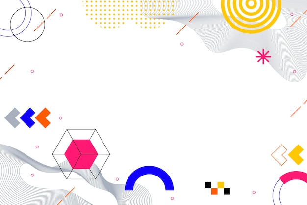 flat design abstract background with colorful shapes