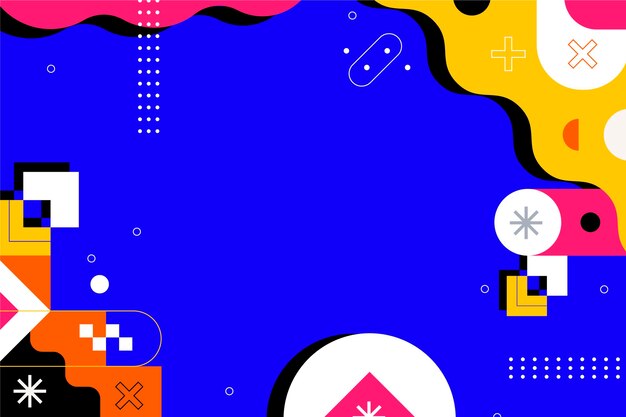 flat design abstract background with colorful shapes
