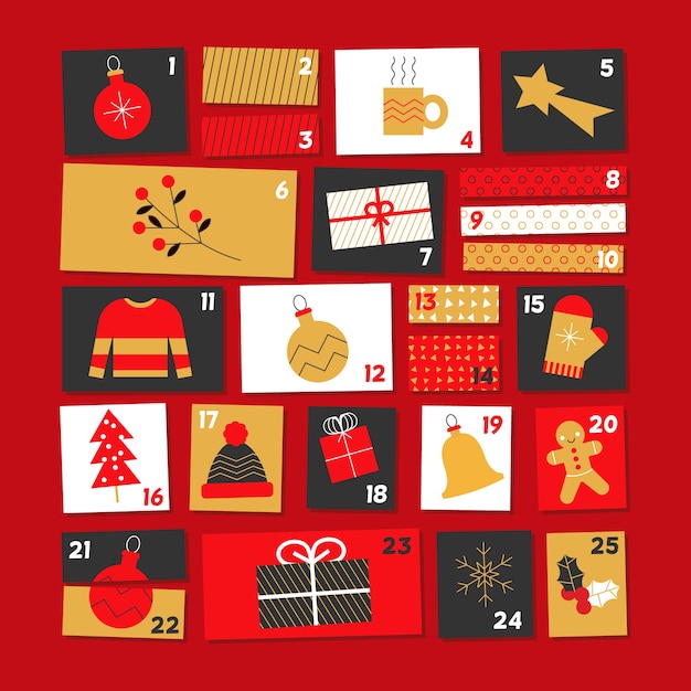 flat design advent calendar